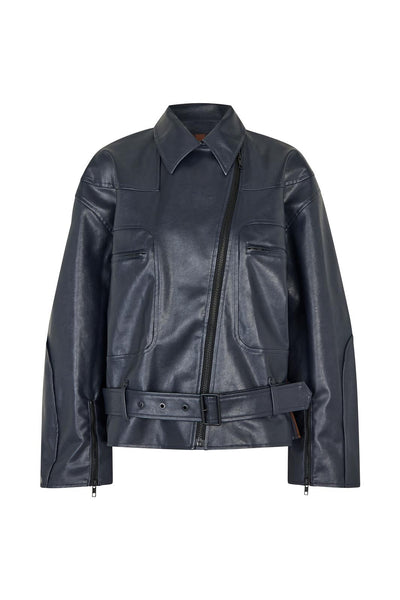 Stine Goya Vest Faux Leather Biker Jacket