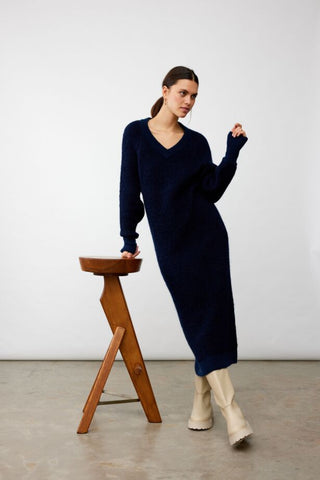 Collectors Club V-Neck Knitted Dress