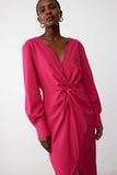 Collectors Club Long Fluid Dress Draped Knot
