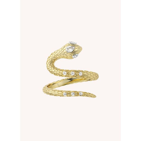 Mya-Bay ring White Snake Or