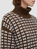 Joseph High Nk LS Waffle Knit RWS