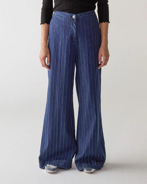 Shaft Flaire Pin Stripe Denim Silk Used