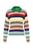Stine Goya Polo Mix Stripe Polo Collar Sweater