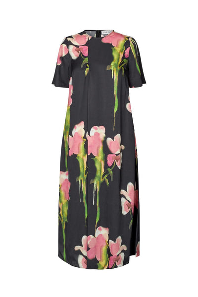 Stine Goya Jurk Flowy Short Sleeve Midi Dress