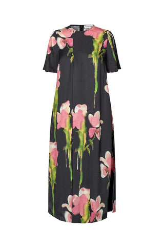Stine Goya Jurk Flowy Short Sleeve Midi Dress