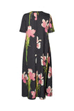 Stine Goya Jurk Flowy Short Sleeve Midi Dress