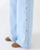 Shaft Broek Sporty Japan Denim Stone Bleach