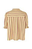 Stine Goya Blouse Soft Striped Embroidery, Smocked Gathered Top