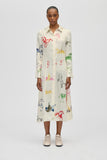 Stine Goya Jurk Dry Viscose, Front Placket Midi Polo Dress