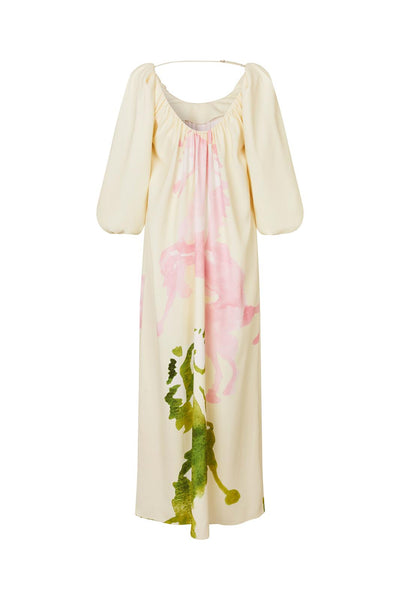 Stine Goya Jurk Heavy Crepe, Romantic Voluminious Sleeve Dress
