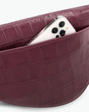 Kaai Handtas Rebel Crossbody Soft Croco Merlot