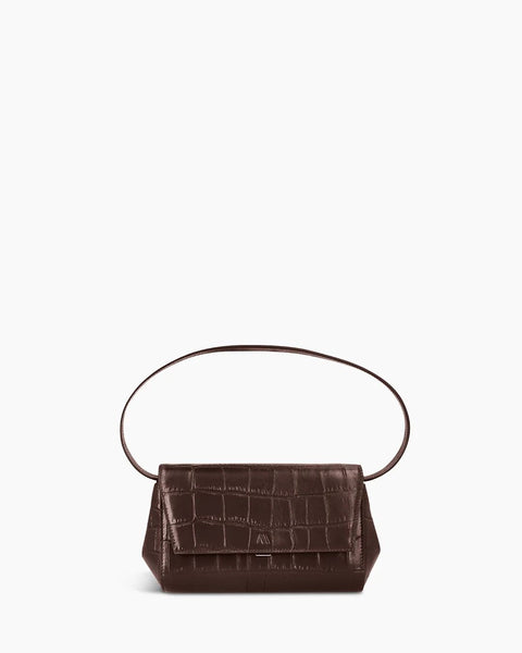 Kaai Handtas Ikon Clutch Soft Croco Espresso