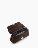 Kaai Handtas Ikon Clutch Soft Croco Espresso