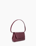 Kaai Handtas Ikon Clutch Soft Croco Merlot
