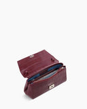 Kaai Handtas Ikon Clutch Soft Croco Merlot