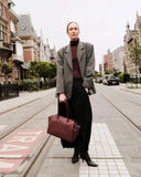 Kaai Handtas Voyager Big Grain Dark Burgundy