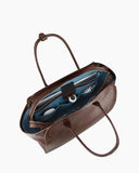 Kaai Handtas Voyager Ostrich Printed Chocolate Brown