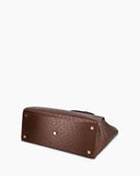 Kaai Handtas Voyager Ostrich Printed Chocolate Brown