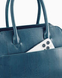 Kaai Handtas Mini Voyager Eel Printed Deep Teal