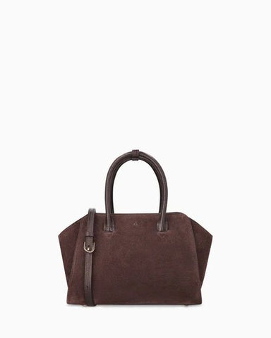 Kaai Handtas Mini Voyager Suède+Croco Espresso